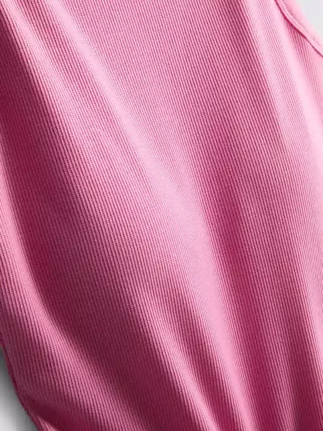 Ribbed built-in bra tank