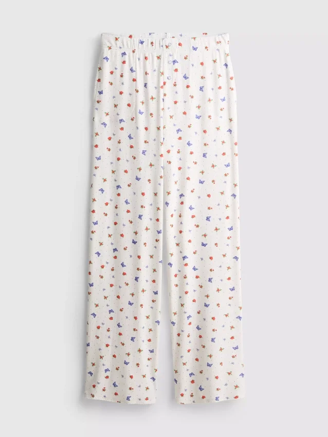 Ribbed butterfly pajama bottoms