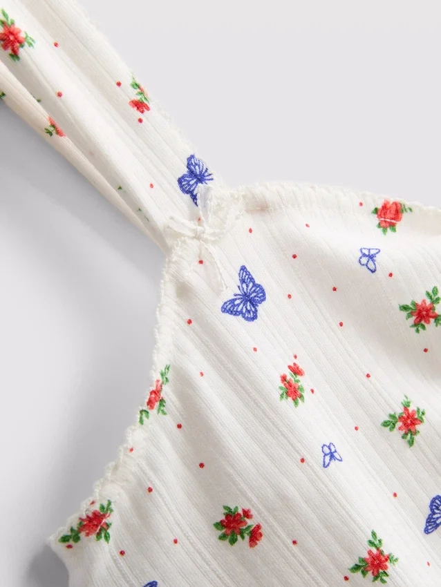 Ribbed butterfly pajama cami