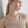 Ribbed cotton blend tank