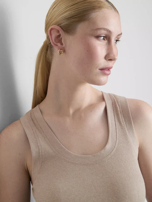 Ribbed cotton blend tank