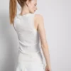 Ribbed cotton blend tank