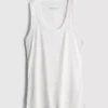 Ribbed cotton blend tank