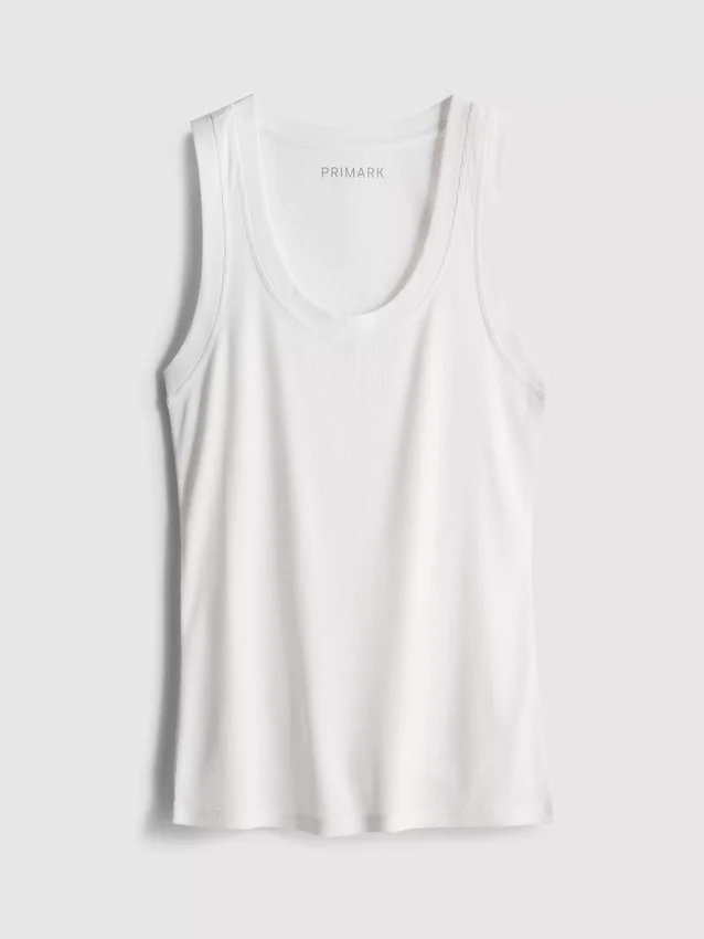 Ribbed cotton blend tank