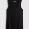 Ribbed cotton blend tank