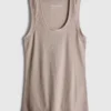 Ribbed cotton blend tank