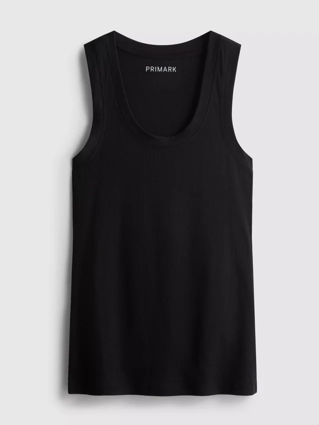Ribbed cotton blend tank
