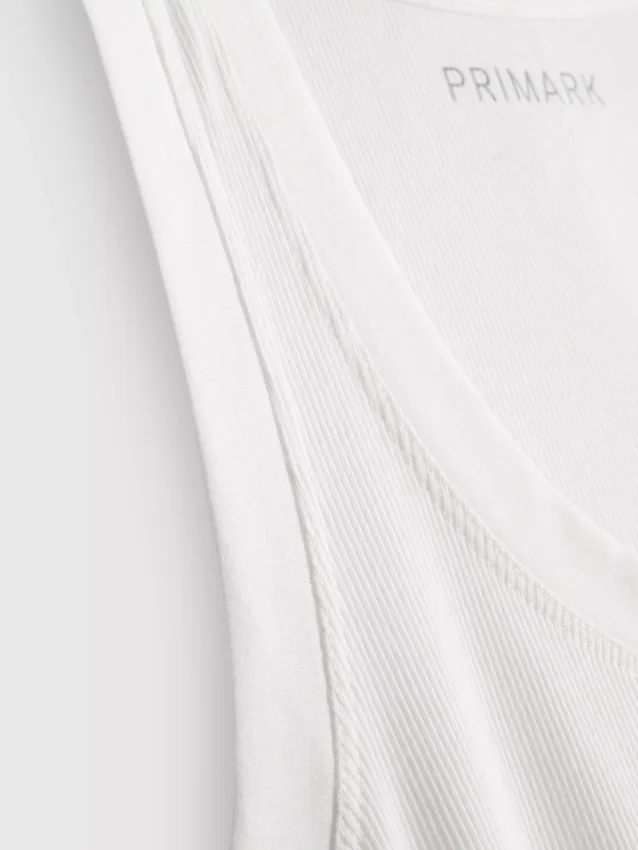 Ribbed cotton blend tank