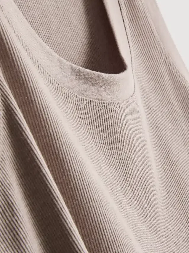 Ribbed cotton blend tank