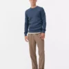 Ribbed crew neck sweater