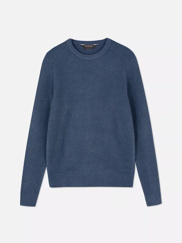 Ribbed crew neck sweater