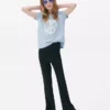 Ribbed flared pants