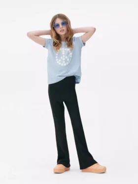 Ribbed flared pants