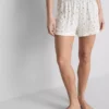 Ribbed jersey pajama shorts