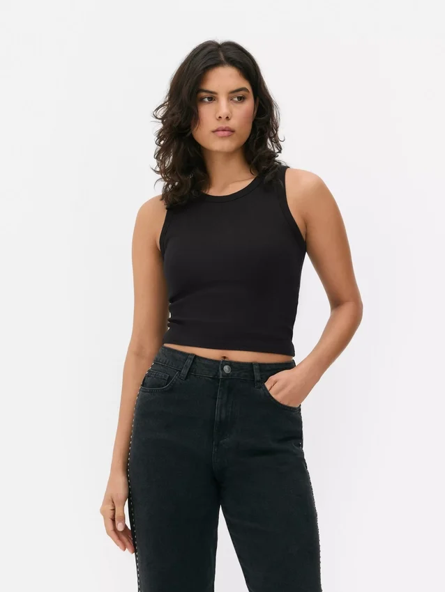 Ribbed racer back tank