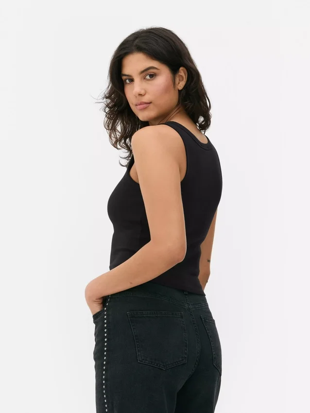 Ribbed racer back tank