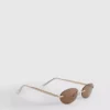 Rimless oval-lens sunglasses