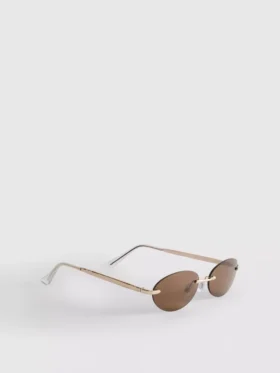 Rimless oval-lens sunglasses