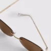 Rimless oval-lens sunglasses