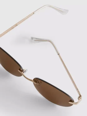 Rimless oval-lens sunglasses