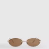 Rimless oval-lens sunglasses