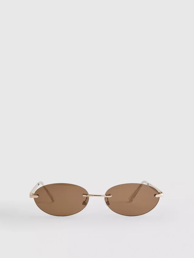 Rimless oval-lens sunglasses