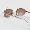 Rimless oval-lens sunglasses
