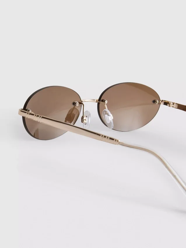 Rimless oval-lens sunglasses