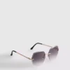 Rimless square diamanta sunglasses