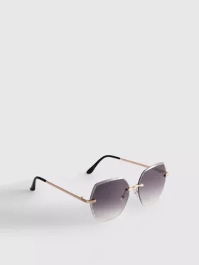 Rimless square diamanta sunglasses