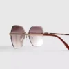 Rimless square diamanta sunglasses