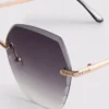 Rimless square diamanta sunglasses