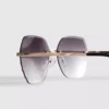Rimless square diamanta sunglasses