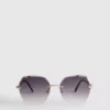 Rimless square diamanta sunglasses