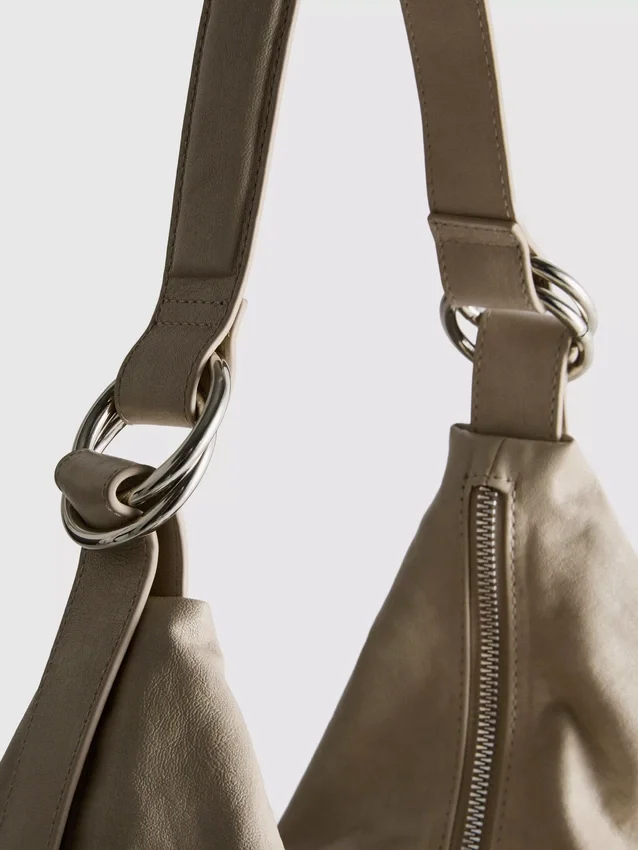Ring detail slouch shoulder bag