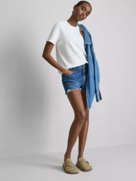Ripped denim shorts