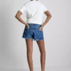 Ripped denim shorts