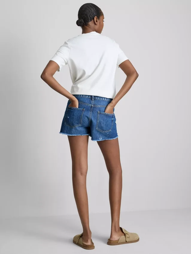 Ripped denim shorts