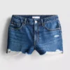 Ripped denim shorts