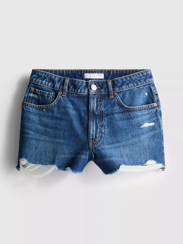 Ripped denim shorts