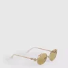 Round flower-detail sunglasses