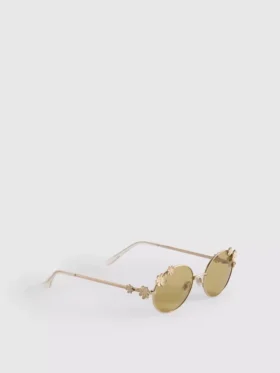 Round flower-detail sunglasses