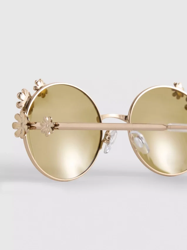 Round flower-detail sunglasses