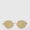 Round flower-detail sunglasses