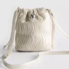 Ruched bucket crossbody bag