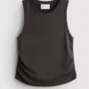 Ruched performance tank top