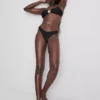 Ruched thong bikini bottoms