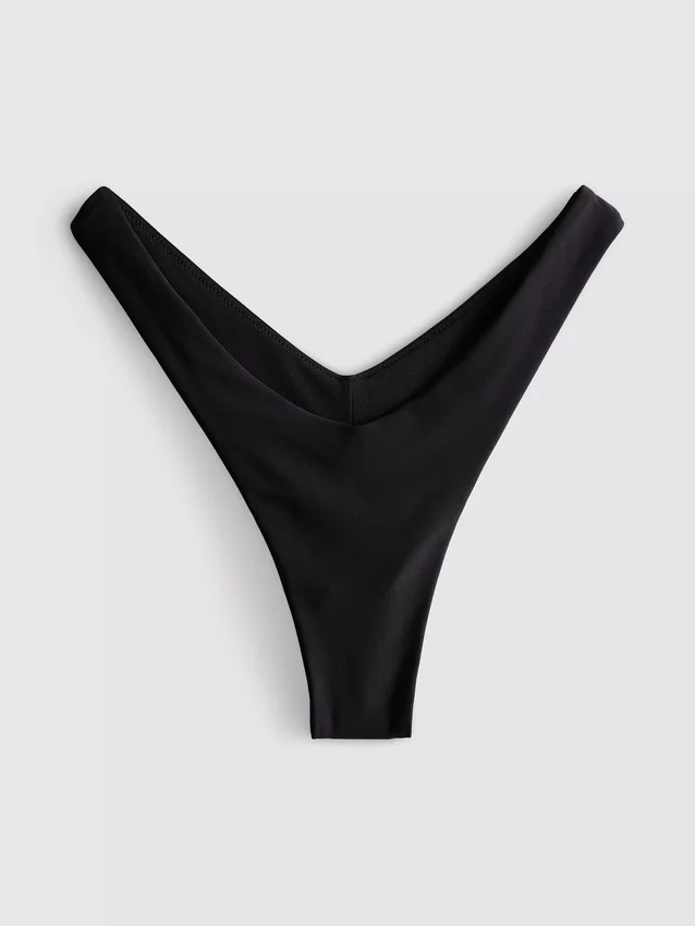 Ruched thong bikini bottoms