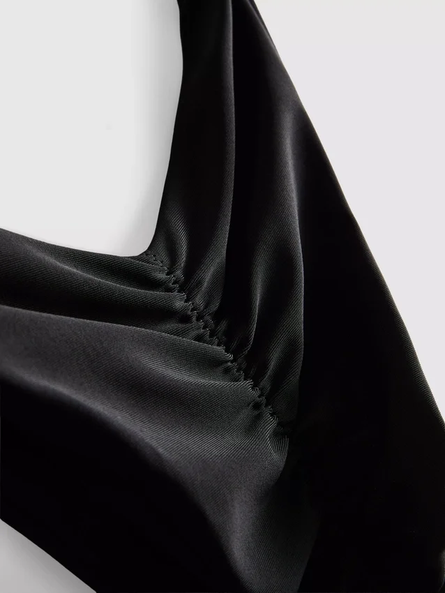 Ruched thong bikini bottoms
