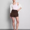Ruched-waist mini rara skirt
